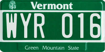 VT license plate WYR016