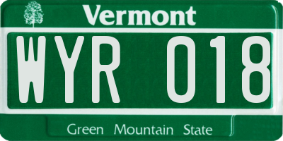 VT license plate WYR018