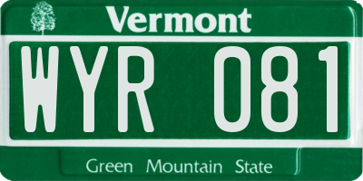 VT license plate WYR081
