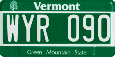 VT license plate WYR090