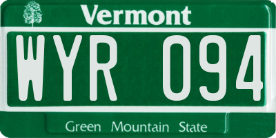 VT license plate WYR094