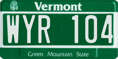 VT license plate WYR104
