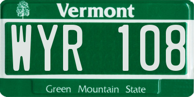 VT license plate WYR108