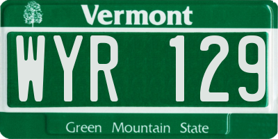 VT license plate WYR129