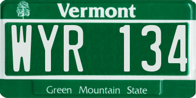 VT license plate WYR134