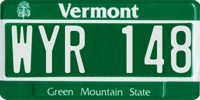 VT license plate WYR148