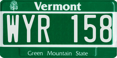 VT license plate WYR158