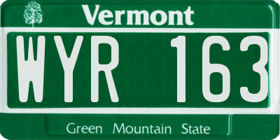 VT license plate WYR163