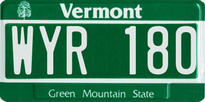 VT license plate WYR180