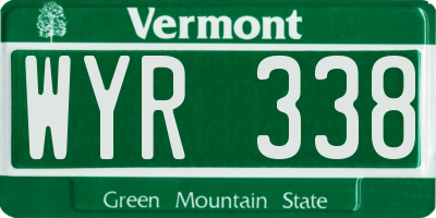 VT license plate WYR338