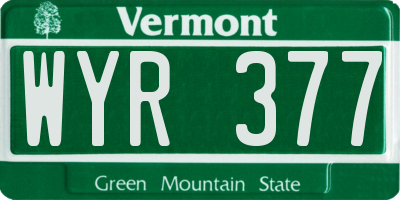VT license plate WYR377