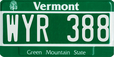 VT license plate WYR388
