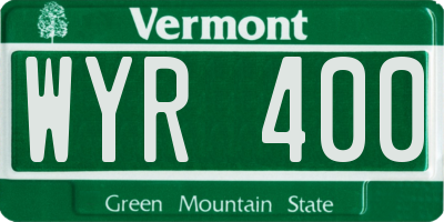 VT license plate WYR400