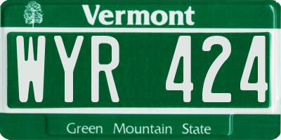 VT license plate WYR424