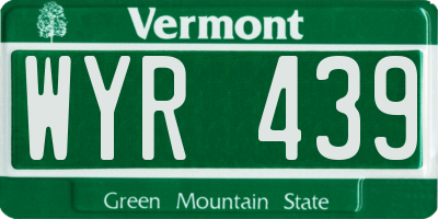 VT license plate WYR439
