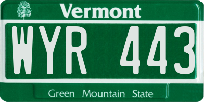 VT license plate WYR443