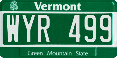 VT license plate WYR499