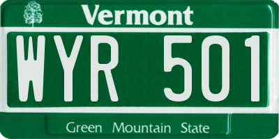 VT license plate WYR501