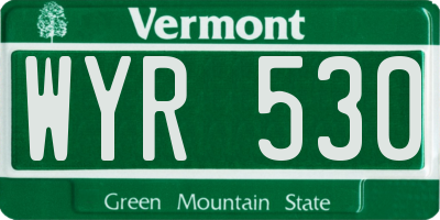 VT license plate WYR530
