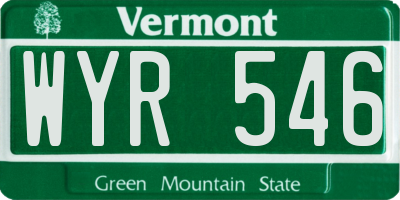 VT license plate WYR546