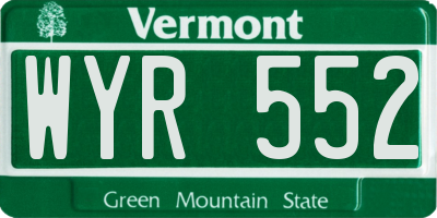 VT license plate WYR552