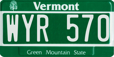 VT license plate WYR570