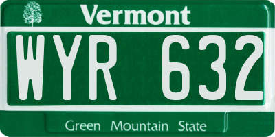 VT license plate WYR632