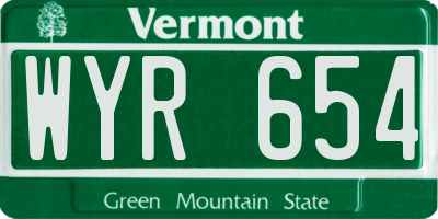VT license plate WYR654