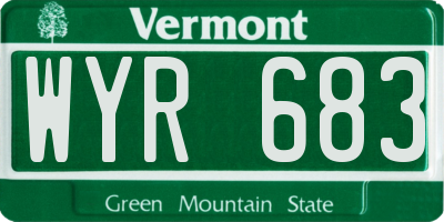 VT license plate WYR683