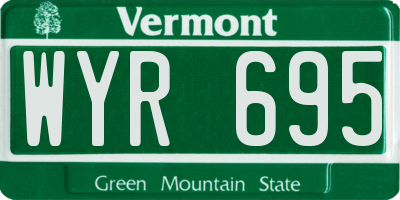 VT license plate WYR695