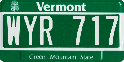 VT license plate WYR717