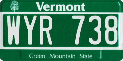 VT license plate WYR738