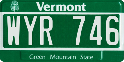 VT license plate WYR746