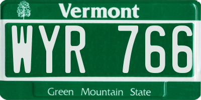 VT license plate WYR766