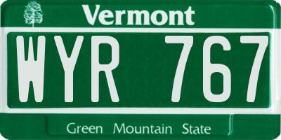 VT license plate WYR767