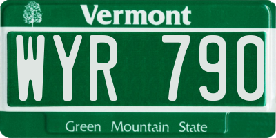 VT license plate WYR790