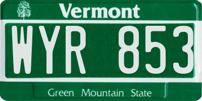 VT license plate WYR853