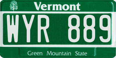 VT license plate WYR889