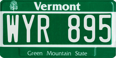 VT license plate WYR895