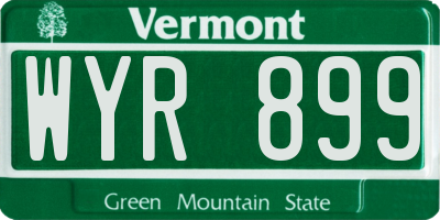 VT license plate WYR899