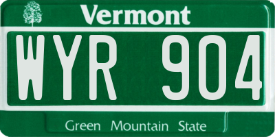 VT license plate WYR904