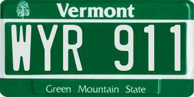 VT license plate WYR911
