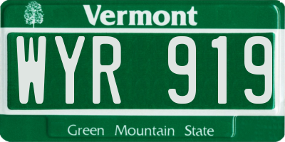 VT license plate WYR919