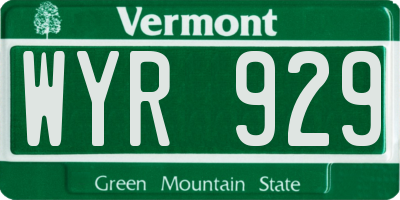 VT license plate WYR929