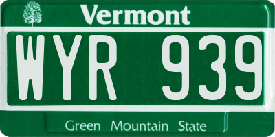 VT license plate WYR939