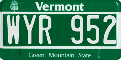 VT license plate WYR952