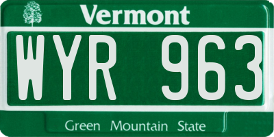 VT license plate WYR963