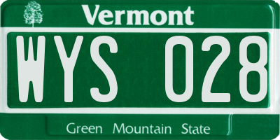 VT license plate WYS028