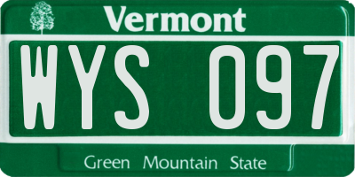 VT license plate WYS097