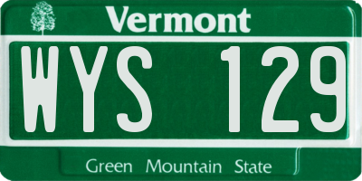 VT license plate WYS129